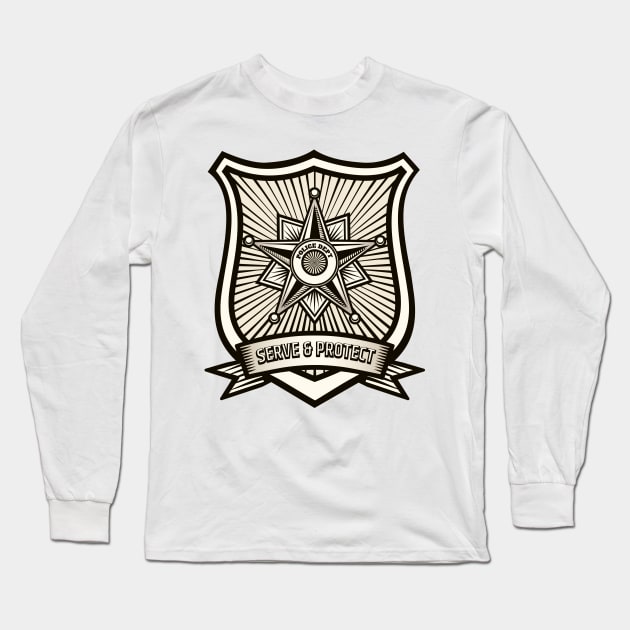 Police Badge Long Sleeve T-Shirt by devaleta